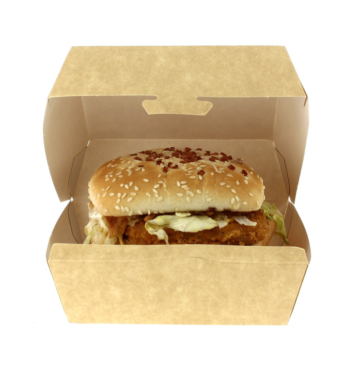 Caixa Cartão Hamburguer Kraft XXL 14 5x14 5x8 cm 25 Uds