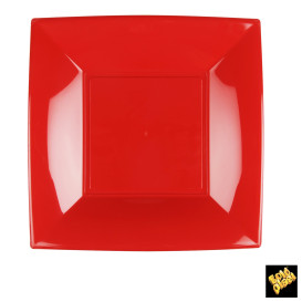 Prato Plastico Raso Vermelho Nice PP 230mm (300 Uds)