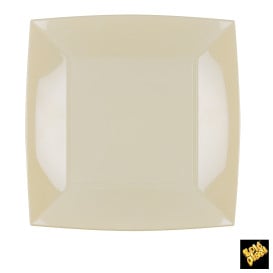 Prato Plastico Raso Creme Nice PP 230mm (25 Uds)