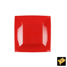 Prato Plastico Raso Vermelho Nice PP 180mm (25 Uds)