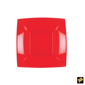 Prato Plastico Fundo Vermelho Nice PP 180mm (25 Uds)