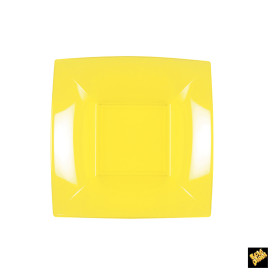 Prato Plastico Fundo Amarelo Nice PP 180mm (25 Uds)