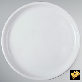 Prato de Plastico para Pizza Branco Round PP Ø350mm (144 Uds)