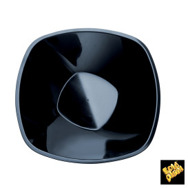 Tigela de Plastico PP "Square" Preto 1250ml Ø21cm (3 Uds)