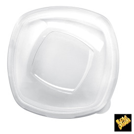 Tampa Plastico PET Cristal "Square" 21cm (3 Uds)