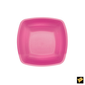 Prato Plastico Fundo Fucsia Square PP 180mm (300 Uds)