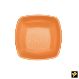 Prato Plastico Fundo Laranja Square PP 180mm (25 Uds)