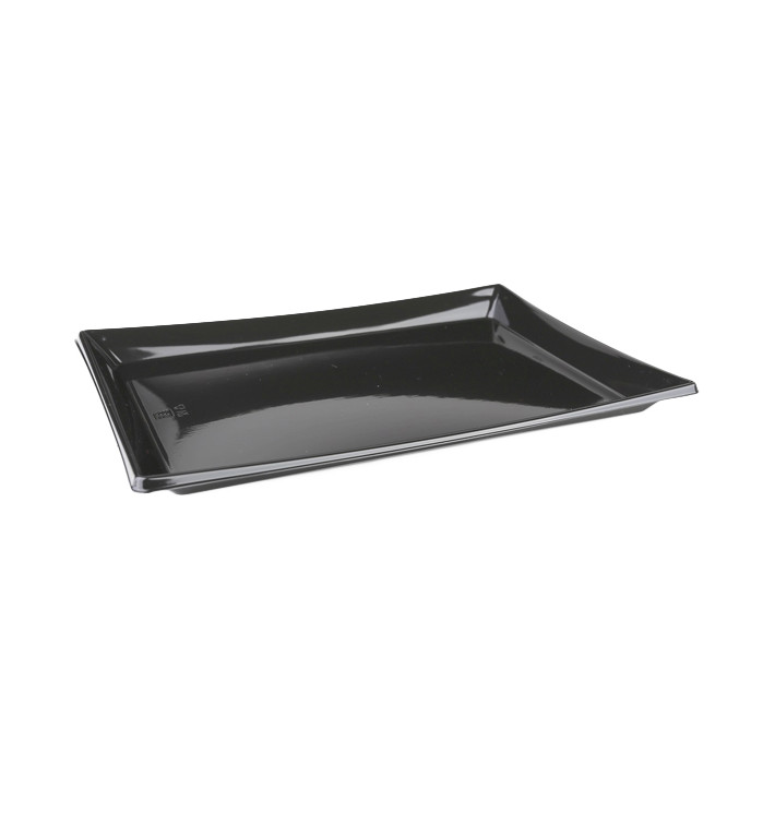 Bandeja Plastico Retang. Preto 16x22cm (50 Uds)