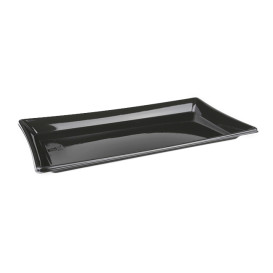 Bandeja Plastico Retang. Preto 12x22cm (300 Uds)