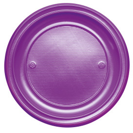 Prato Plastico PS Raso Violeta Ø220mm (30 Unidades)