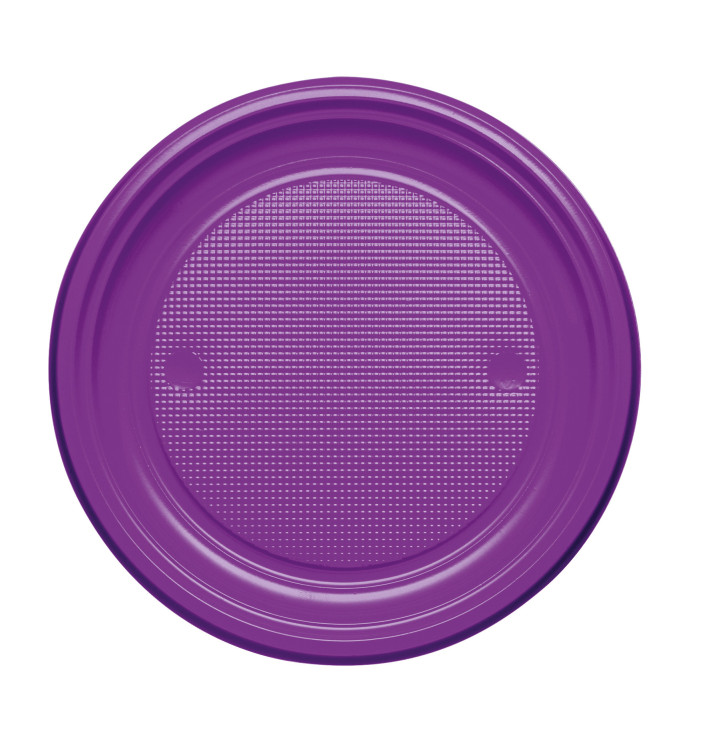 Prato Plastico PS Raso Violeta Ø170mm (50 Unidades)