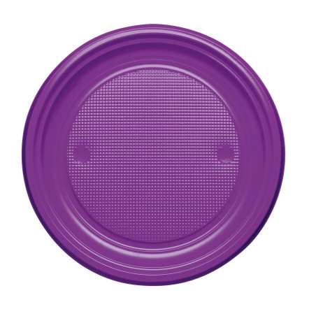 Prato Plastico PS Raso Violeta Ø170mm (50 Unidades)