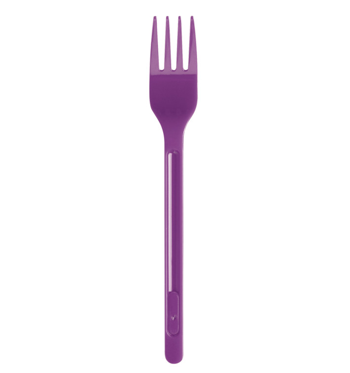 Garfo de Plastico Grande Violeta PS 175mm (20 Uds)