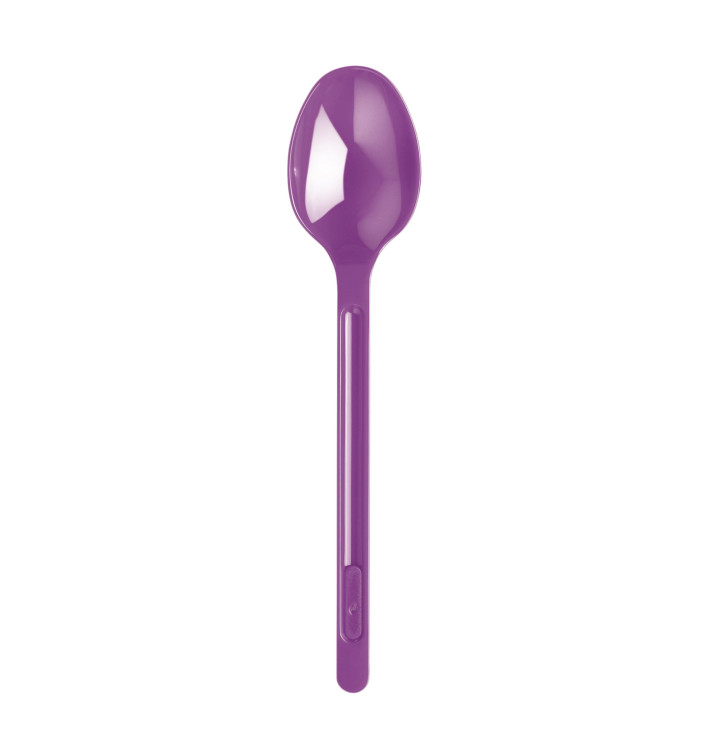 Colher de Plastico Grande Violeta PS 175mm (20 Uds)