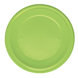 Prato Plastico PS Fundo Verde Limão Ø220 mm (600 Unidades)