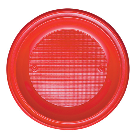 Prato Plastico PS Fundo Vermelho Ø220mm (30 Unidades)