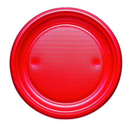 Prato Plastico PS Raso Vermelho Ø170mm (1100 Unidades)