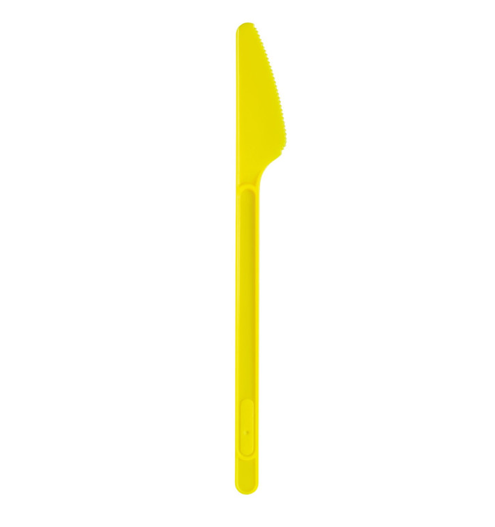 Faca de Plastico PS Grande Amarelo 175mm (600 Uds)