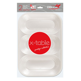 Bandeja Plastico PP "X-Table" 3C Pérola  330x230mm (2 Unidades)