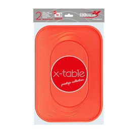 Bandeja Plastico PP "X-Table" Laranja 330x230mm (2 Unidades)