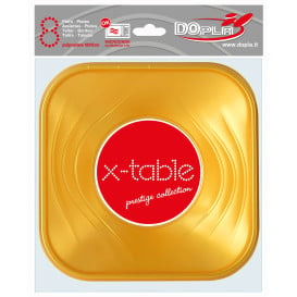 Tigela Plastico PP "X-Table" Ouro 18x18cm (120 Uds)