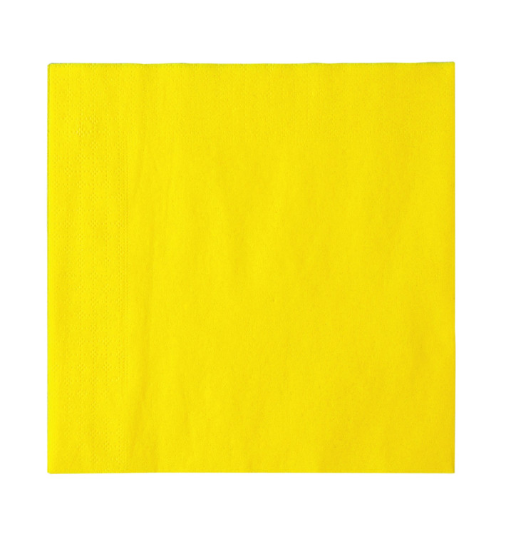 Guardanapos Papel 2 Folhas Amarelo 33x33cm (50 Uds)