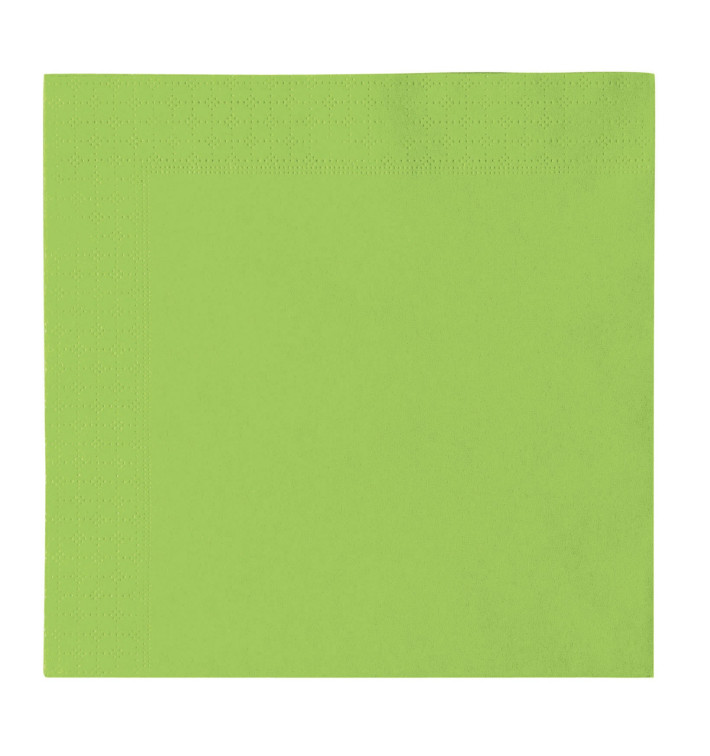 Guardanapos Papel 2 Folhas Verde lima 33x33cm (1200 Uds)