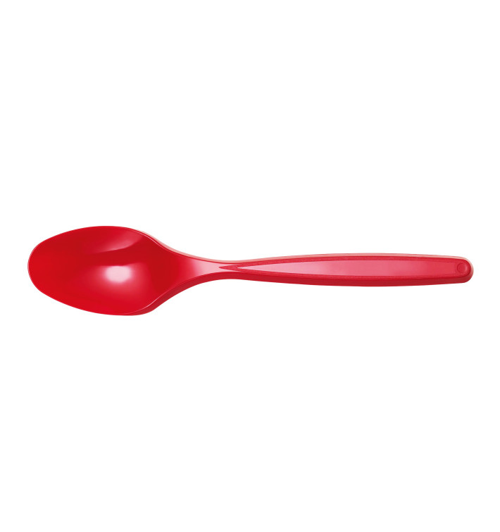 Garfo de Plastico Grande PS Vermelho 165mm (20 Uds)