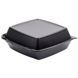 Embalagem Foam LunchBox 3C. Preto 210x200mm (100 Uds)