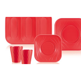 Bandeja Plastico "X-Table" Vermelho PP 330x230mm (2 Unidades)