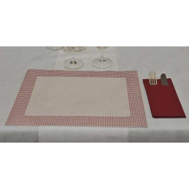 Toalhete Papel Mesa 30x40cm "Houndstooth" Bordeaux 50g (2500 Uds)