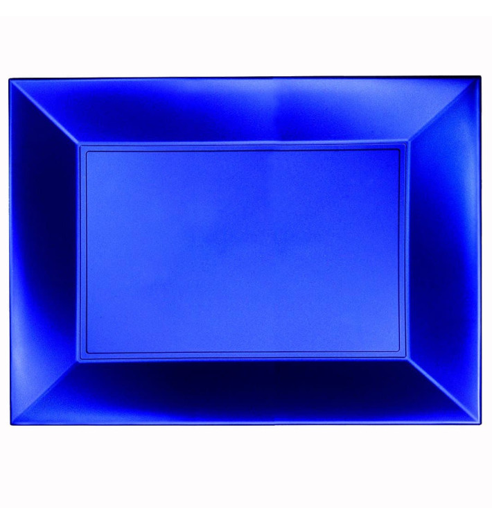 Bandeja de Plastico Azul Nice Pearl PP 345x230mm (6  Uds)