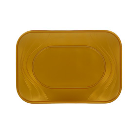 Bandeja Plastico PP "X-Table" Ouro 330x230mm (60 Unidades)