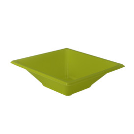 Tigela de Plastico PS Quadrada Pistache 12x12cm (25 Uds)