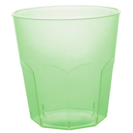 Copo Plastico Verde Limão Transp. PS  Ø73mm 220ml (50 Uds)