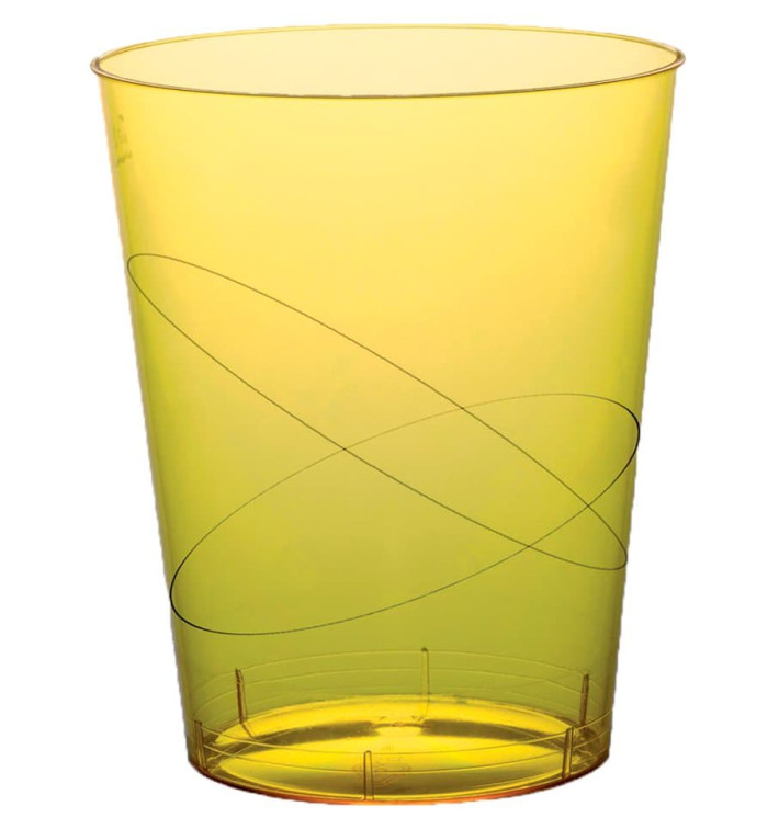 Copo Plastico Moon Cristal Amarelo Transp. PS 350ml (20 Uds)