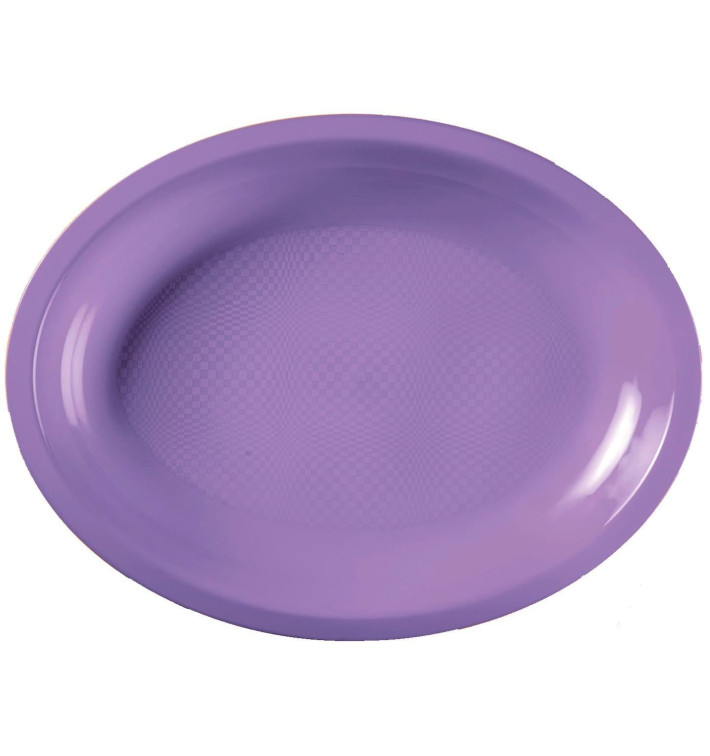 Bandeja de Plastico Oval Lilás Round PP 315x220mm (300 Uds)