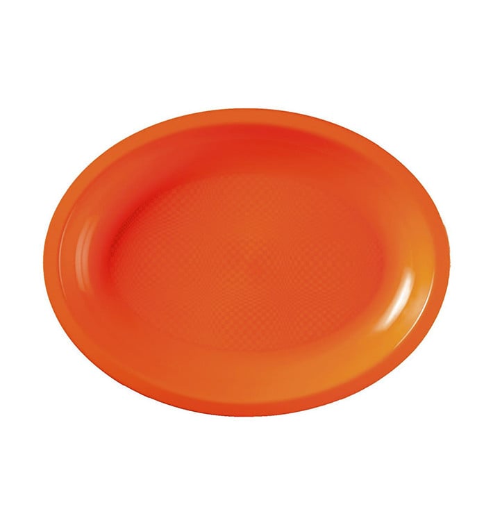 Bandeja de Plastico Oval Laranja Round PP 315x220mm (300 Uds)