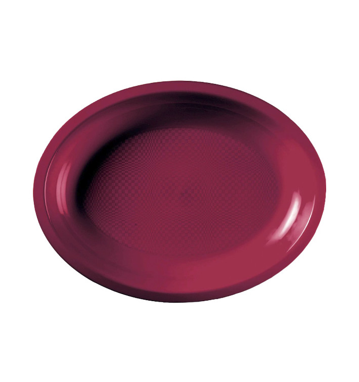 Bandeja de Plastico Oval Bordeaux Round PP 255x190mm (50 Uds)