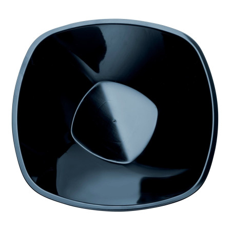 Tigela de Plastico PP "Square" Preto 1.250ml Ø21cm (3 Uds)