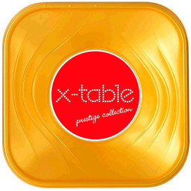 Tigela Plastico PP "X-Table" Ouro 18x18cm (120 Uds)