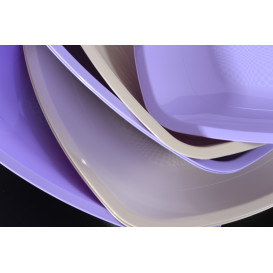 Prato Plastico Raso Lilas Square PS 300mm (12 Uds)