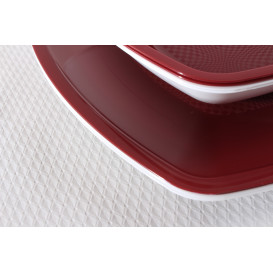 Prato Plastico Raso Bordeaux Square PS 300mm (12 Uds)