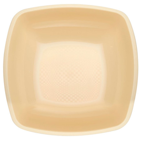 Prato Duro Reutilizável Fundo Creme "Square" PP 18cm (300 Uds)