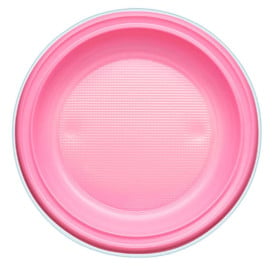 Prato Plastico PS Fundo Rosa Ø220mm (600 Unidades)