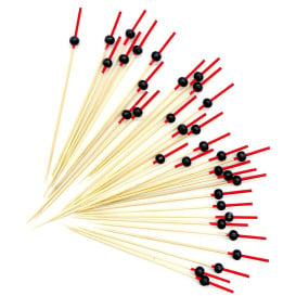 Pick Bambu "Bola" Vermelho e preto 120mm (200 Unidades)
