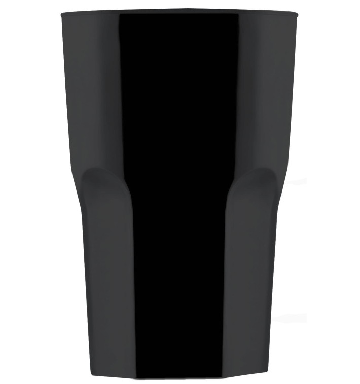 Copo Plastico Preto SAN Ø85mm 400ml (75 Uds)