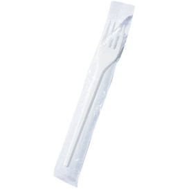 Garfo Plástico Individual  PS Branco 170 mm (1.000 Uds)