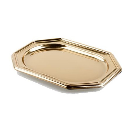 Bandeja Plastico Luxo Octog. Ouro 36x24 cm (5 Uds)