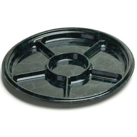 Bandeja Plastico 6 Compart. Marmore 30 cm (50 Uds)